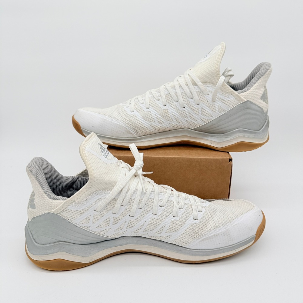 adidas Men's White & Gray Athletic Shoes with Gum Sole